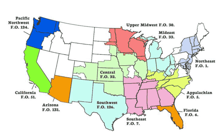 Map of Federal Milk Marketing Order areas